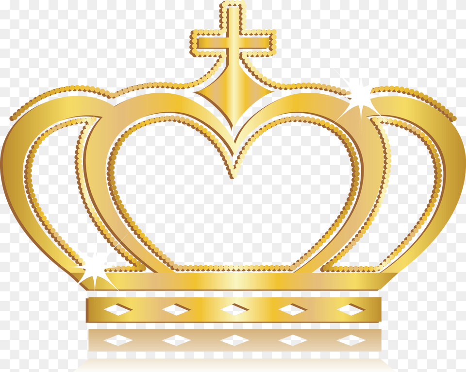 Transparent Corona Reina Gold Crown With Cross, Accessories, Jewelry Png
