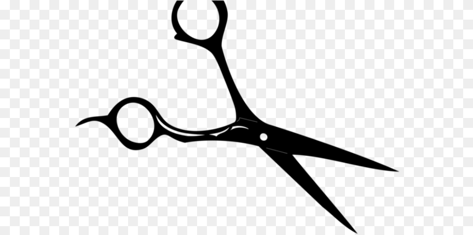 Transparent Cosmetology Hair Cutting Scissors, Gray Free Png