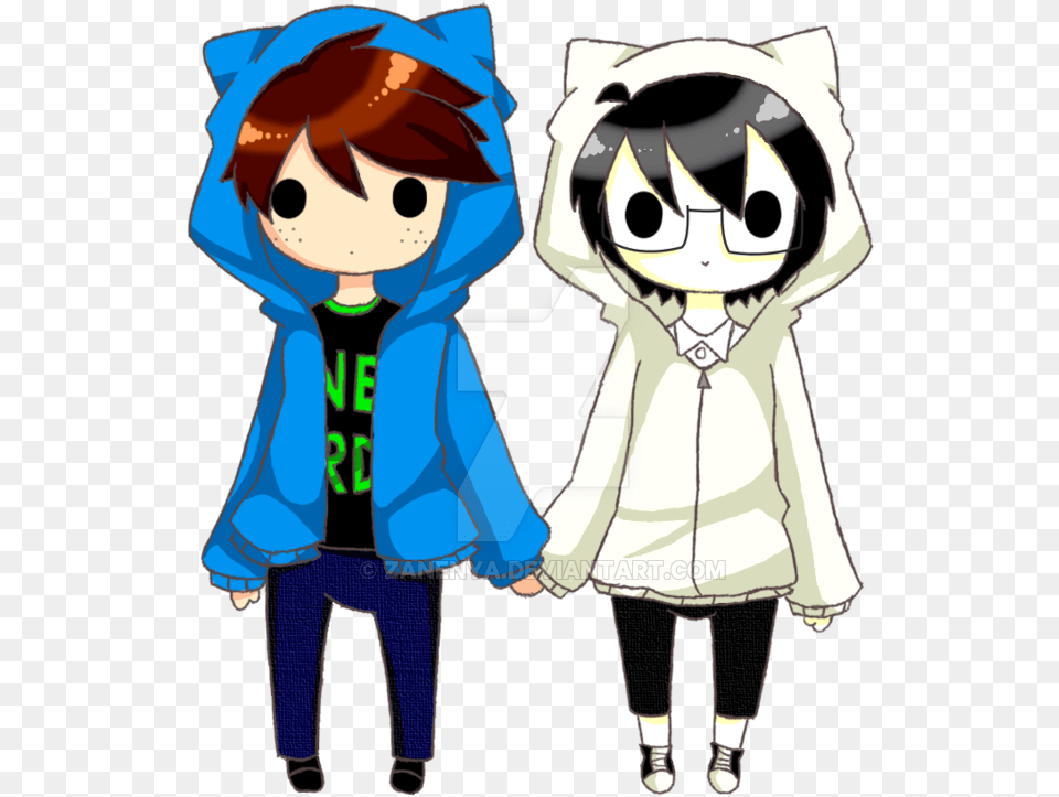 Transparent Couple Holding Hands Cute Nerdy Anime Couples, Comics, Book, Clothing, Coat Png Image