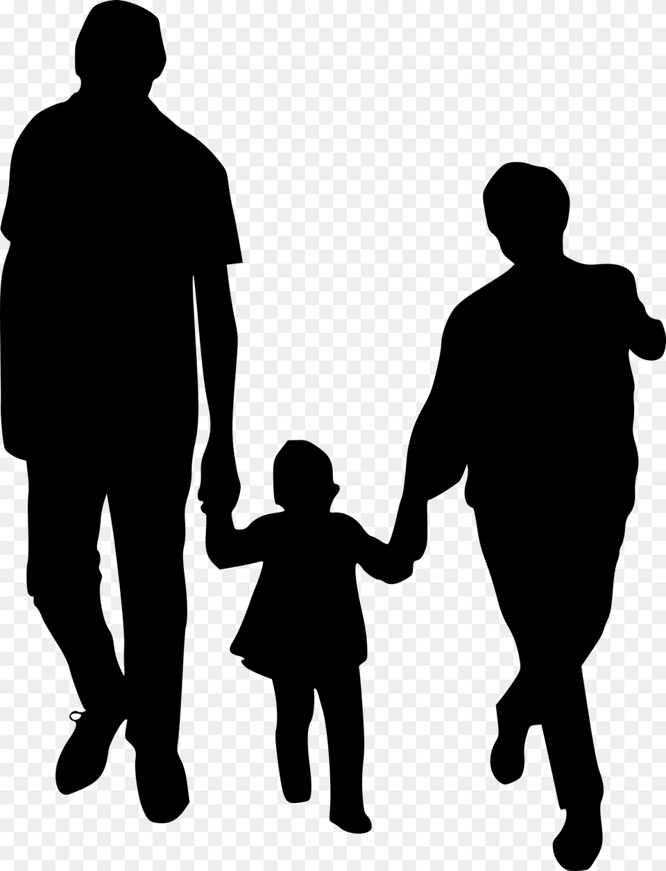 Transparent Couple Silhouette Holding Hands Transparent Background Family Silhouette, Gray Png Image