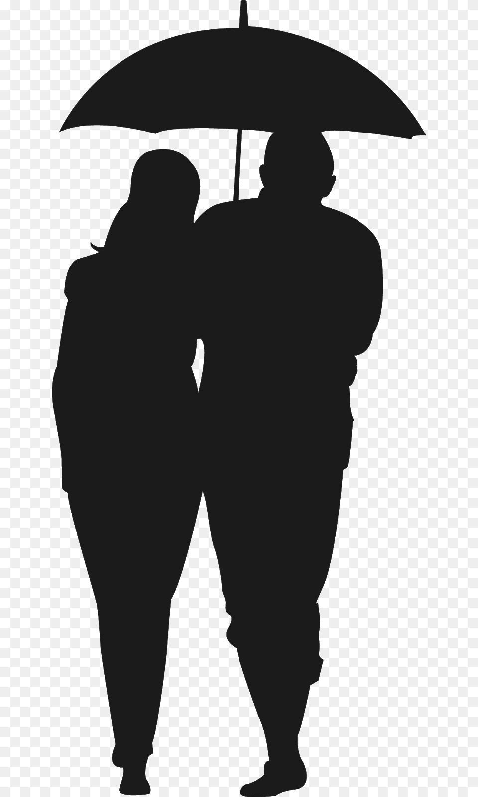 Transparent Couple Walking Couple Walking In Rain Silhouette, Canopy, Person, Umbrella Free Png