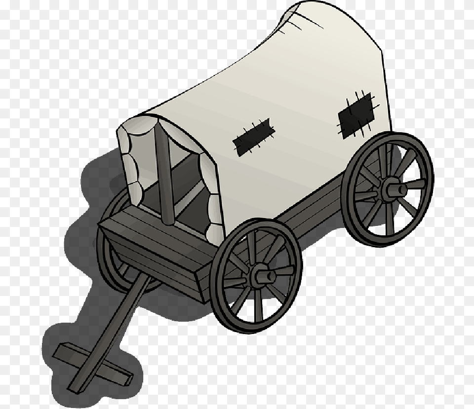 Transparent Covered Wagon Horse Caravan Clipart, Wheel, Machine, Vehicle, Transportation Png Image