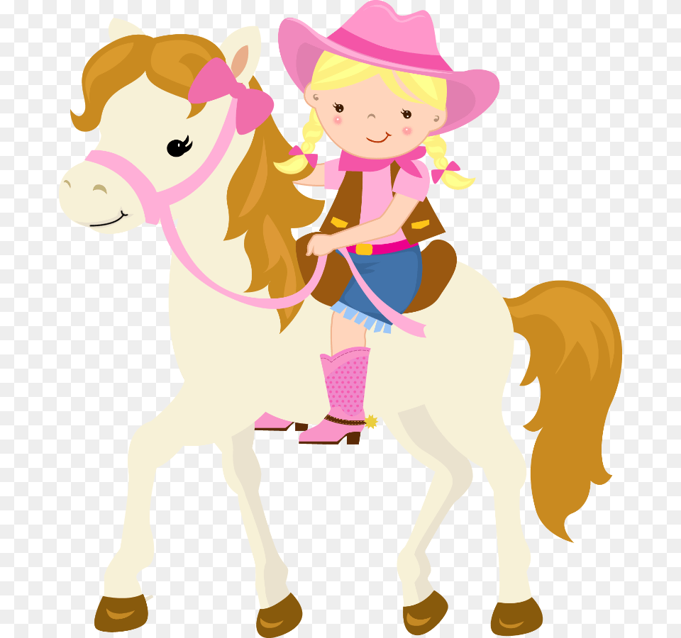 Transparent Cowboy And Cowgirl Clipart Cowgirl On Horse Clipart, Clothing, Hat, Baby, Person Png