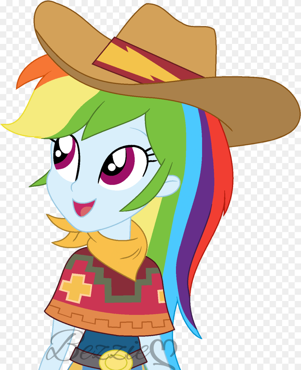 Transparent Cowboy Hat Clipart Rainbow Dash Cowgirl, Clothing, Person, Face, Head Png Image