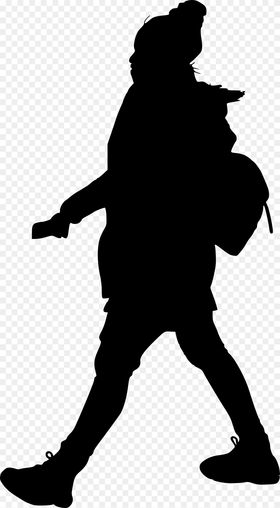 Transparent Cowboy Silhouette Silhouette Figure Walking, Gray Free Png