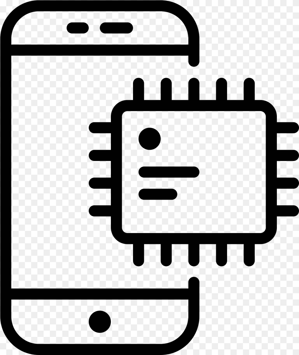 Transparent Cpu Clipart Brain Chip Icon, Gray Png