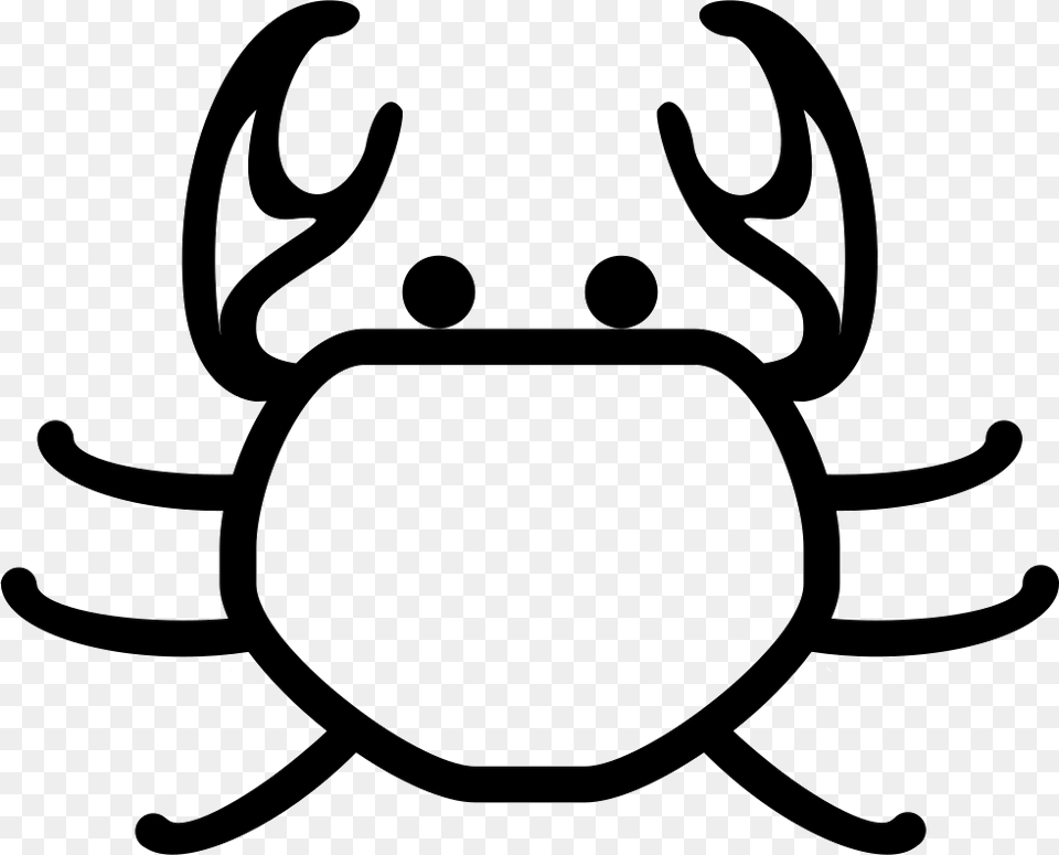 Transparent Crab Claw Crab Black And White, Stencil, Bow, Weapon, Food Free Png Download