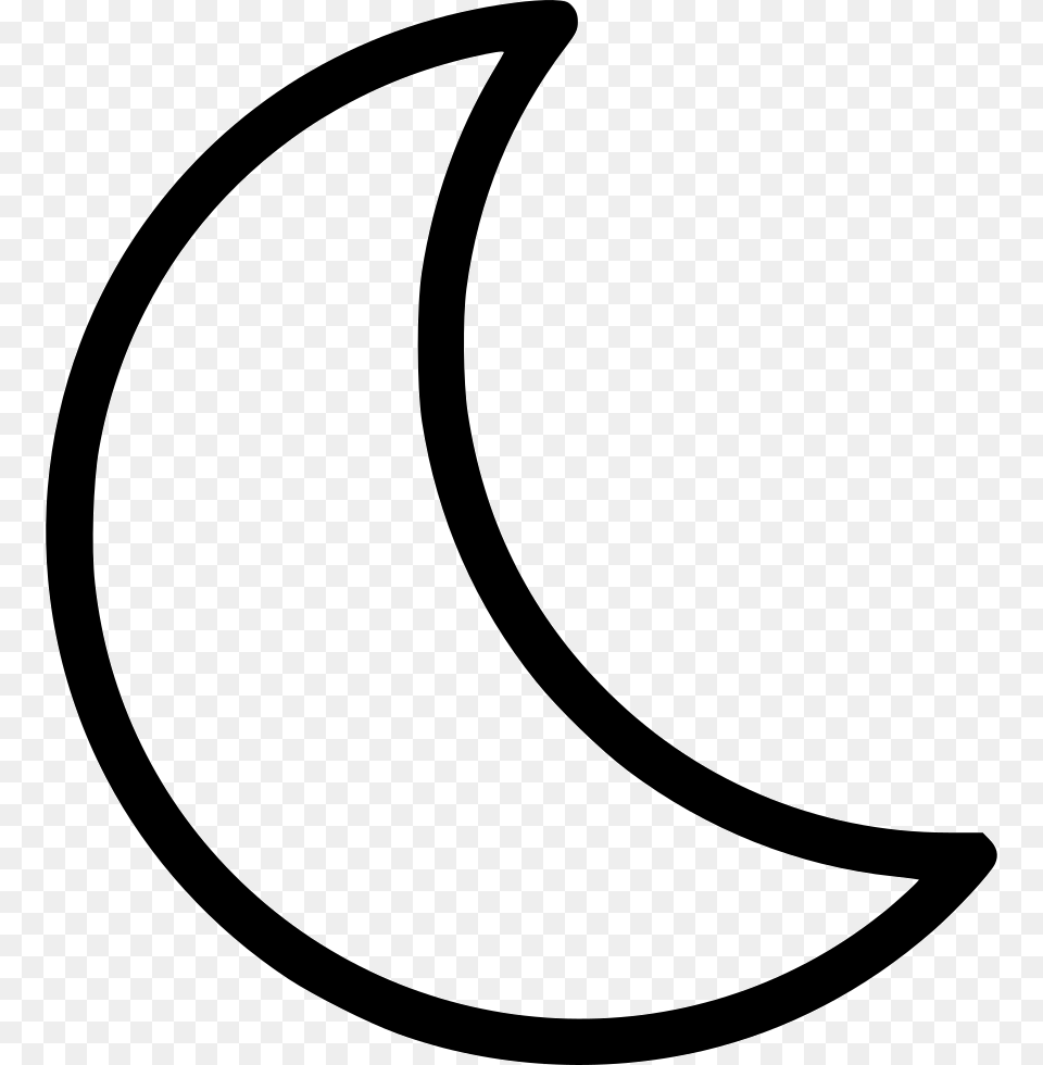 Transparent Crescent Moon Clipart Half Moon Cartoon Black And White, Astronomy, Nature, Night, Outdoors Free Png Download