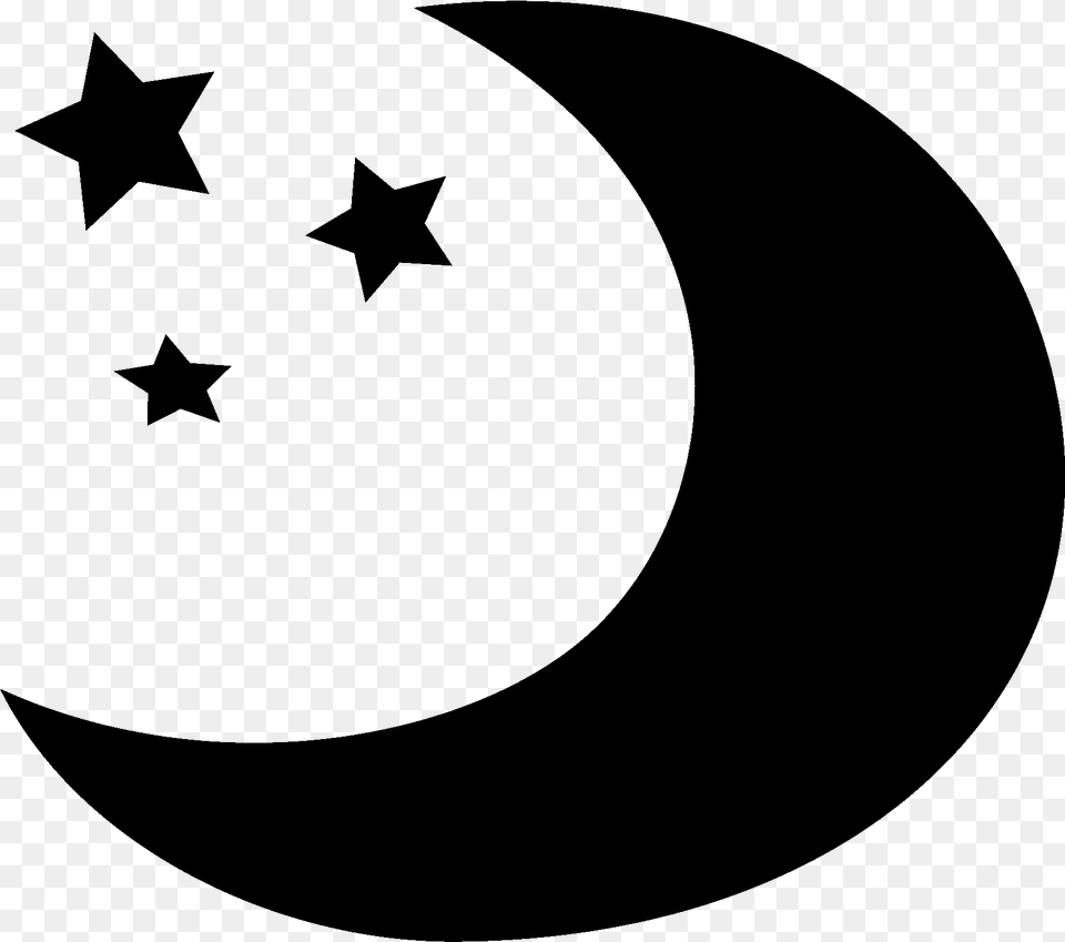 Transparent Crescent Moon Clipart Little Star Tattoo Design, Gray Free Png Download