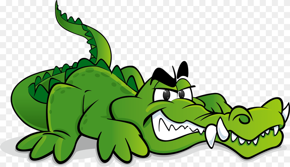 Crocodile Clipart Cartoon Alligator, Green, Bulldozer, Machine, Animal Free Transparent Png
