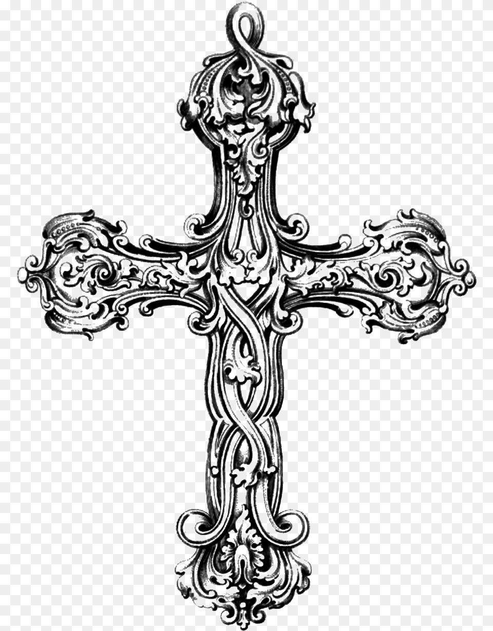 Transparent Cross Transparent Vintage Cross Clip Art, Gray Free Png