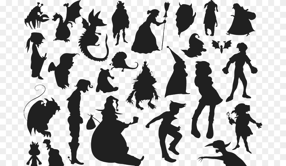 Crowd Vector Disney Characters Silhouette Vector, Person, Adult, Man, Male Free Transparent Png