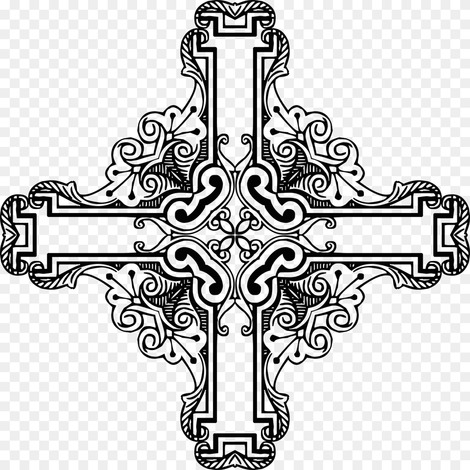 Transparent Crucifix Clipart Black And White Crucifix Line Art, Cross, Symbol Png Image