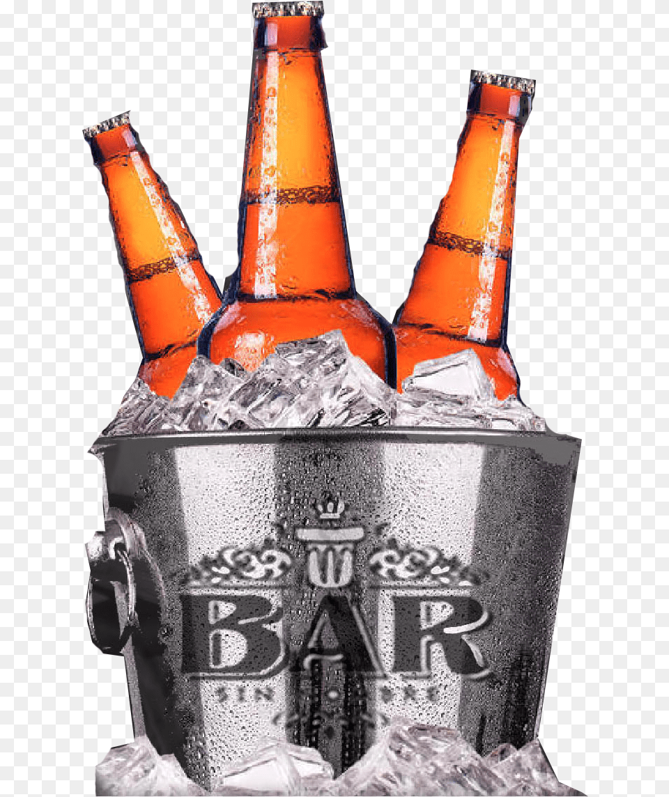 Transparent Cubetazo Beer In Ice Bucket, Alcohol, Liquor, Bottle, Beverage Png Image