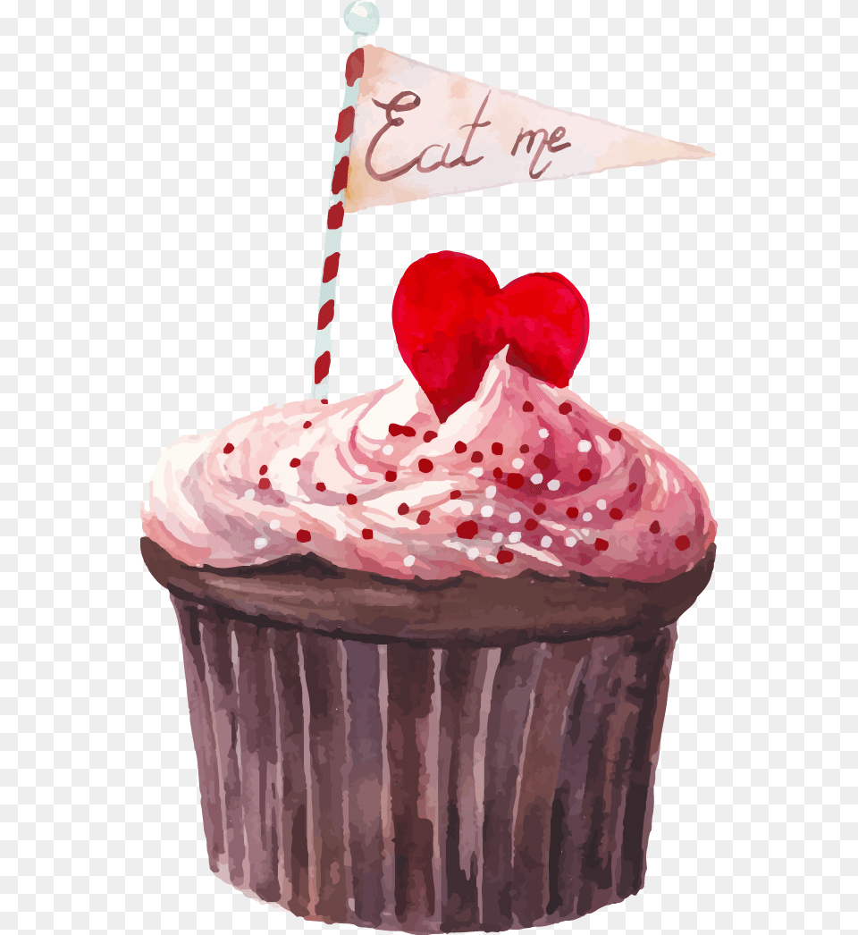 Cupcake Cupcake Watercolor, Cake, Cream, Dessert, Food Free Transparent Png