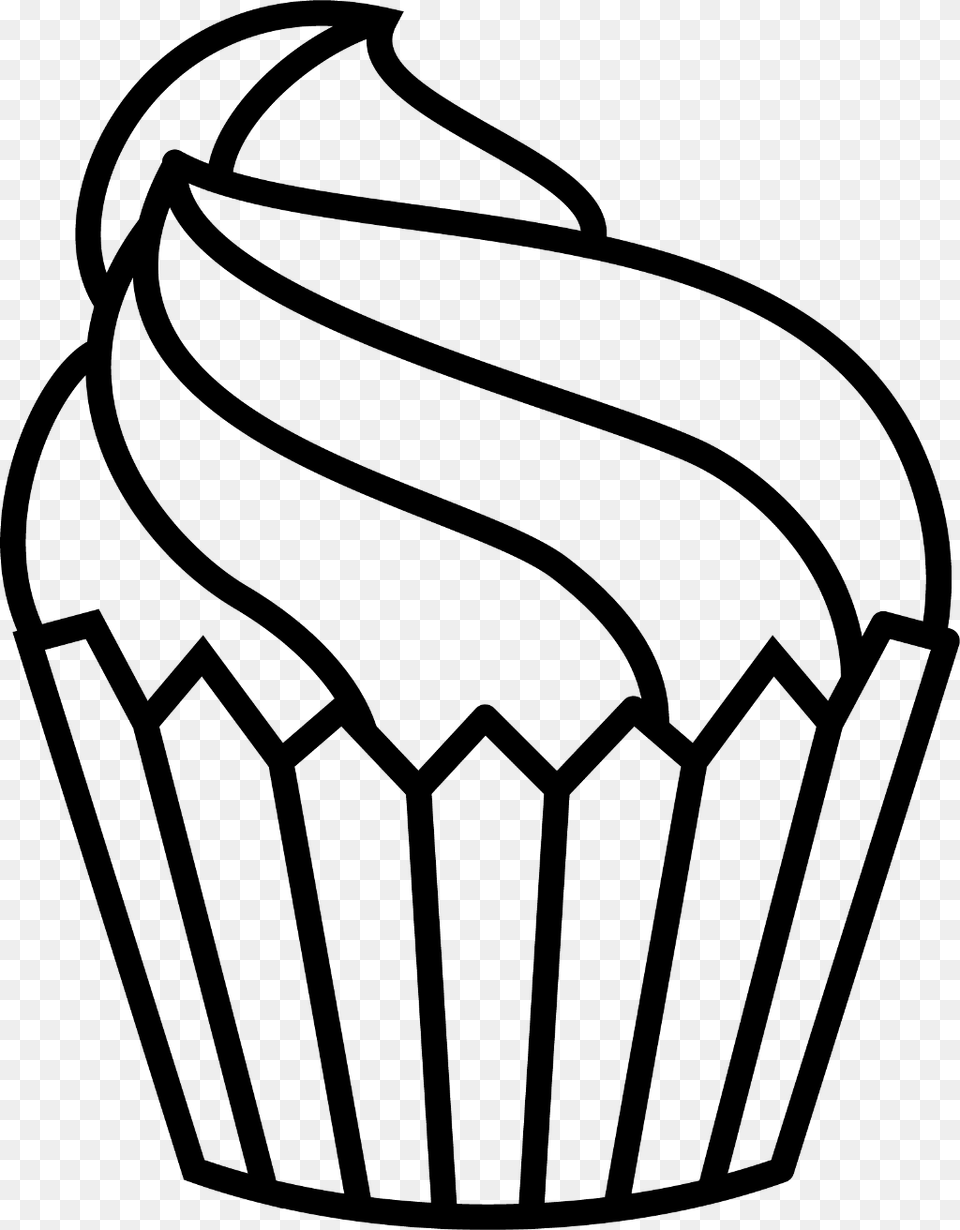 Transparent Cupcake Outline Clipart Black And White Outline Pictures Of Cartoons, Gray Png Image