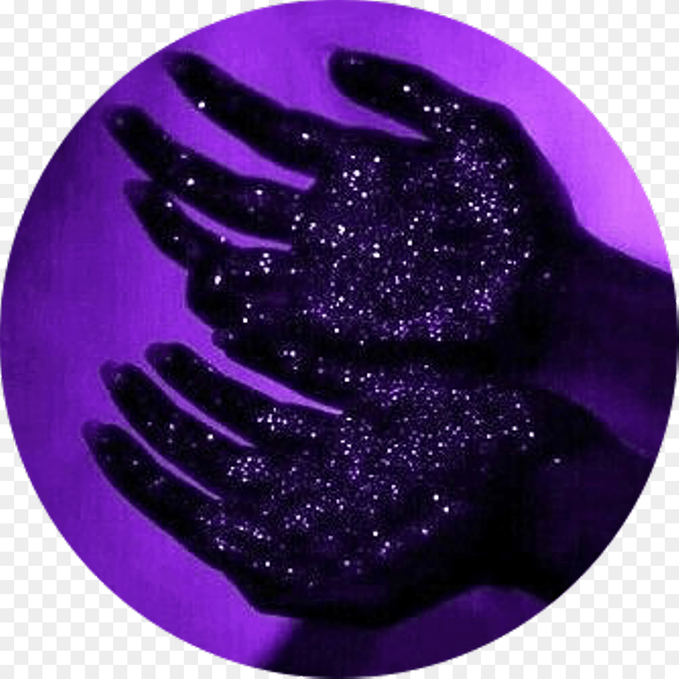 Transparent Cupped Hands Pastel Black Aesthetic, Purple, Glitter Png