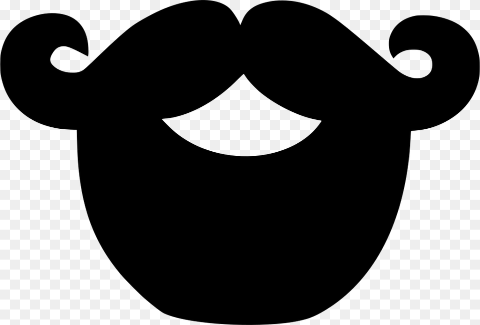 Transparent Curly Mustache Clipart, Gray Free Png Download