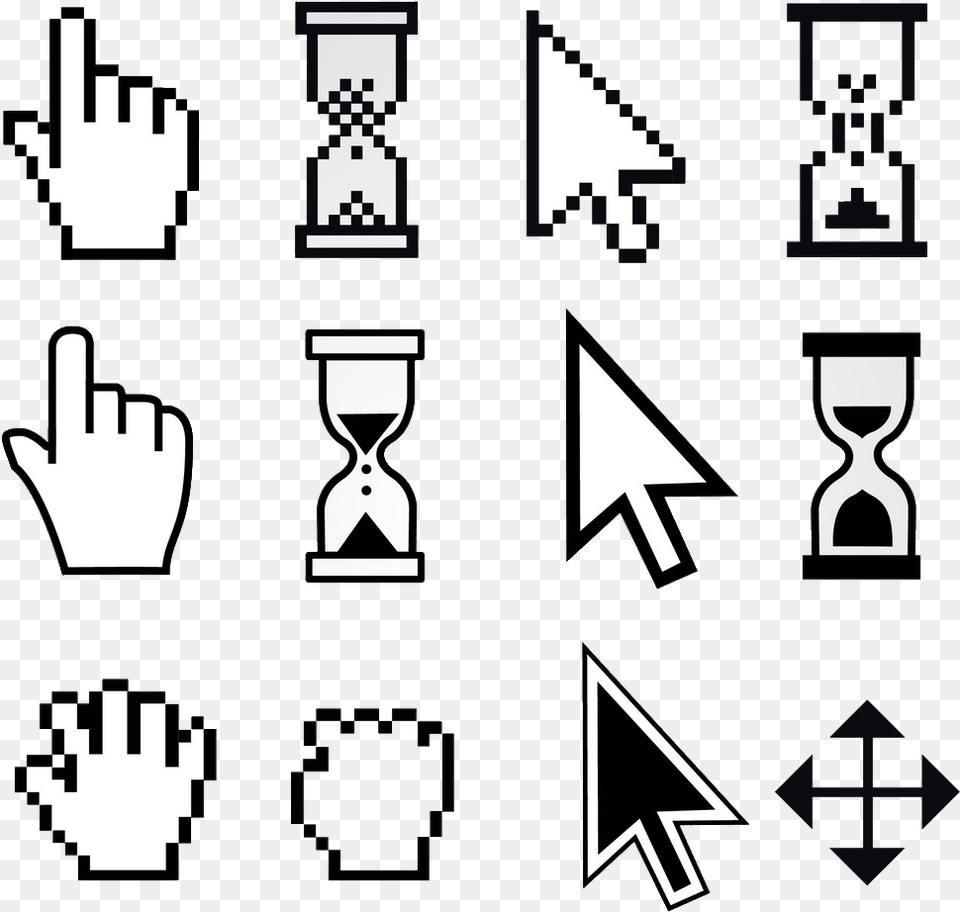 Transparent Cursor Click Hand Cursor, Stencil, Scoreboard, Hourglass Png