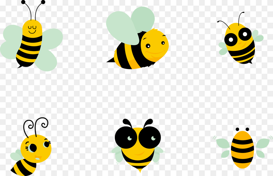 Transparent Cute Bee Clip Art Cute Little Bees, Animal, Honey Bee, Insect, Invertebrate Png