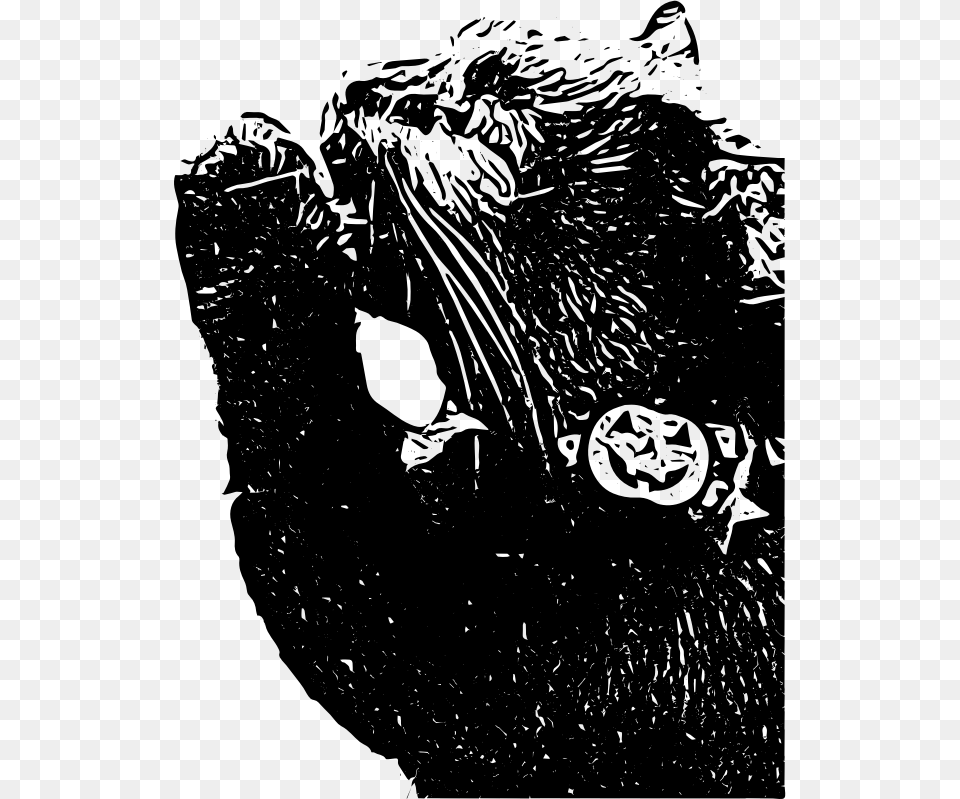 Transparent Cute Black Cat Illustration, Gray Png Image