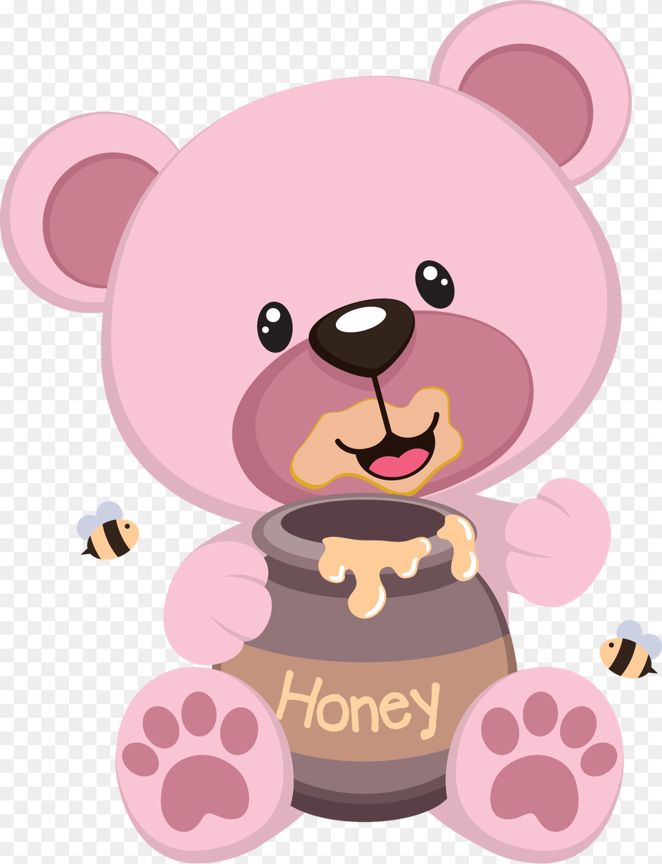 Transparent Cute Border Clipart Teddy Bear Pink Clipart Png