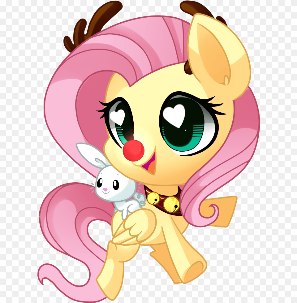 Transparent Cute Chibi Mlp Fluttershy Reindeer Free Png