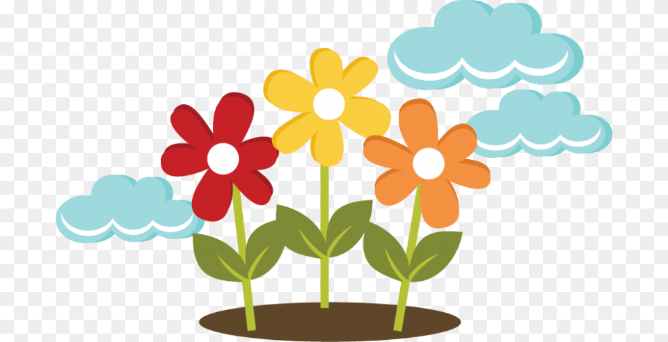 Transparent Cute Cloud Flowers And Clouds Clipart, Daisy, Flower, Plant, Art Png Image