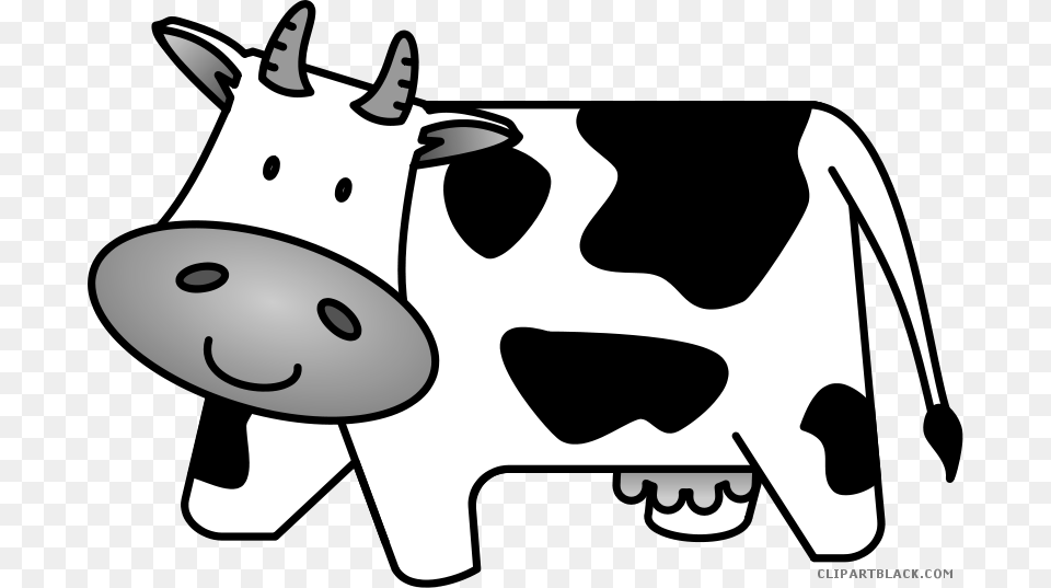 Transparent Cute Lion Clipart Black And White Cute Cow Clipart Black And White, Animal, Cattle, Dairy Cow, Livestock Free Png