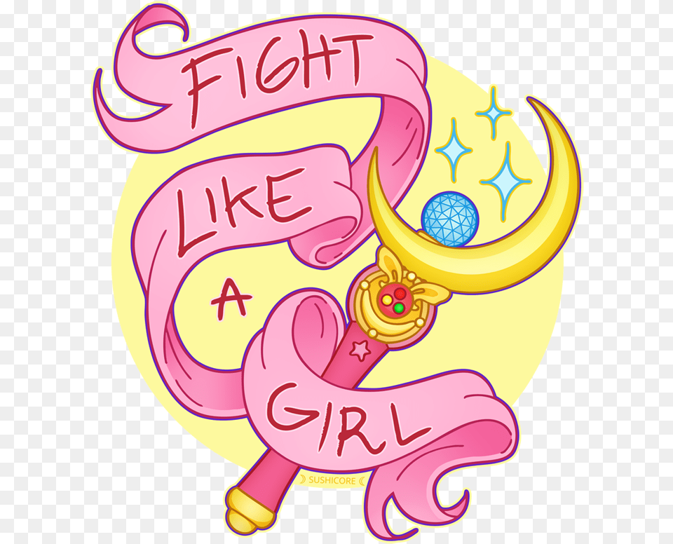 Transparent Cute Stickers Fight Like A Girl Sailor Moon, Dynamite, Weapon Png Image
