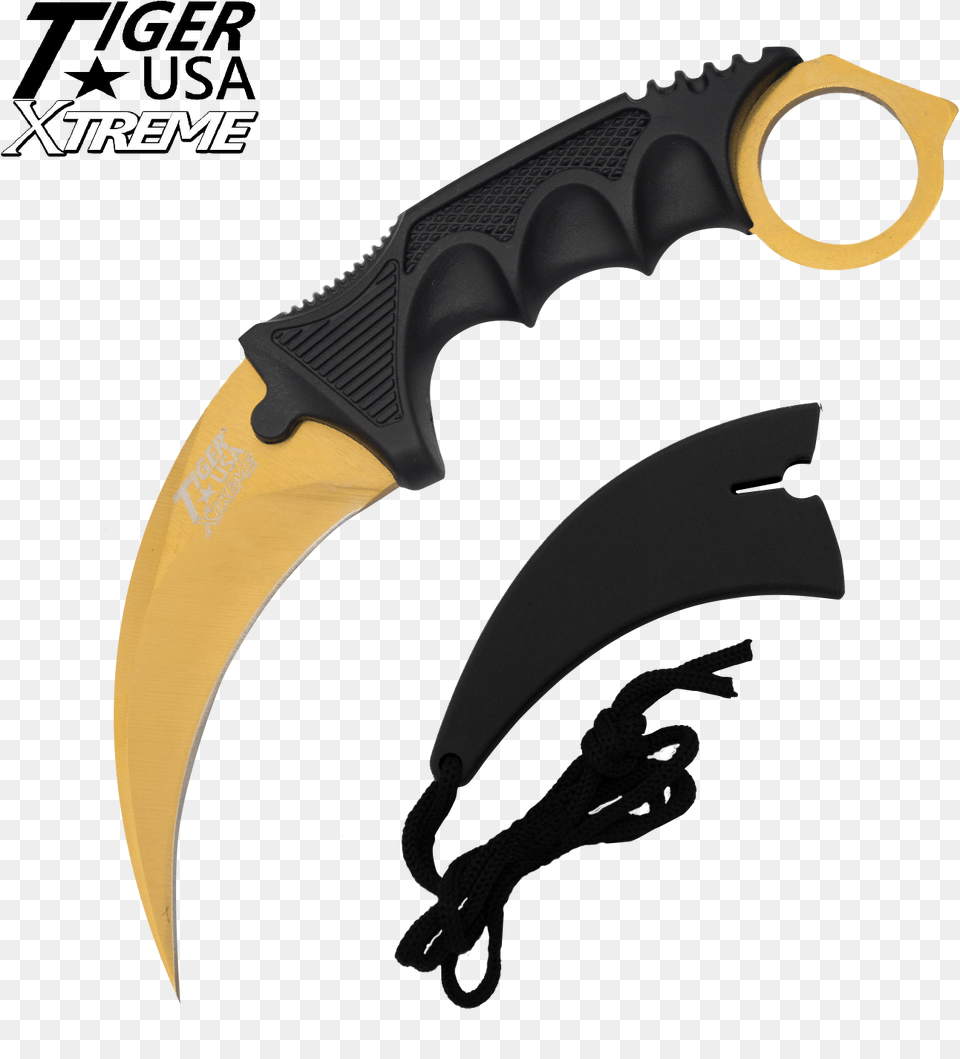 Transparent Dagger Clipart Gold Karambit, Blade, Knife, Weapon Png Image