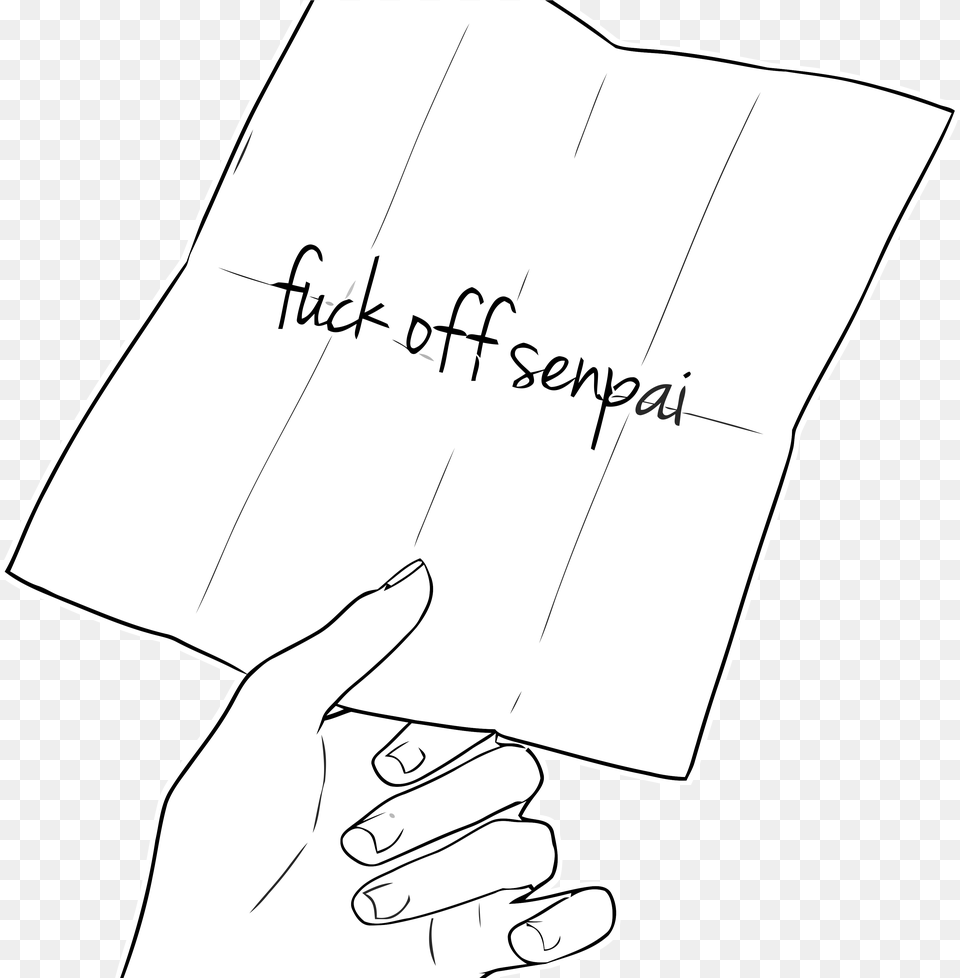 Transparent Dale Gribble Fuck Off Senpai Note, Handwriting, Text, Book, Publication Png