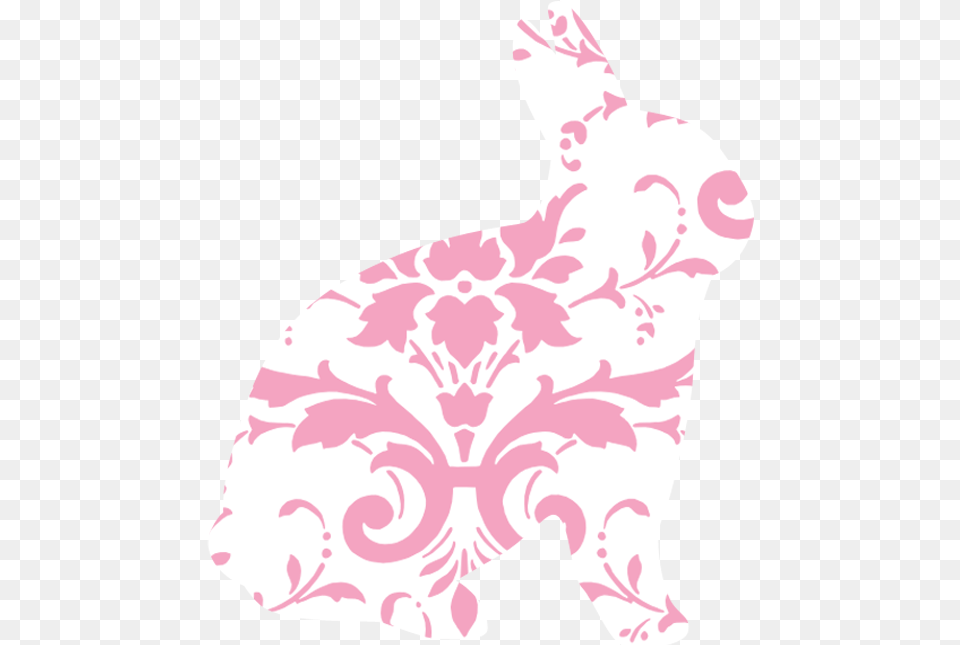 Transparent Damask Clipart Floral Pattern Pink, Animal, Mammal, Rabbit, Baby Png Image