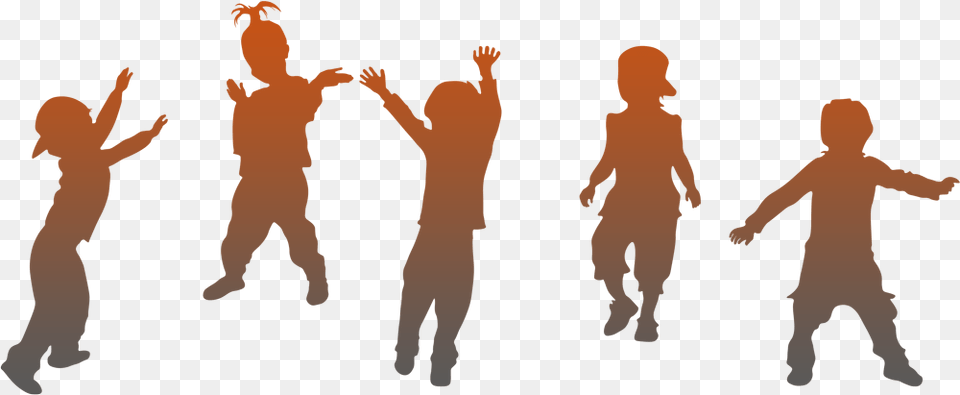 Transparent Dancing Clipart Kids Playing Silhouette Clipart, Cutlery, Fork, First Aid Png Image