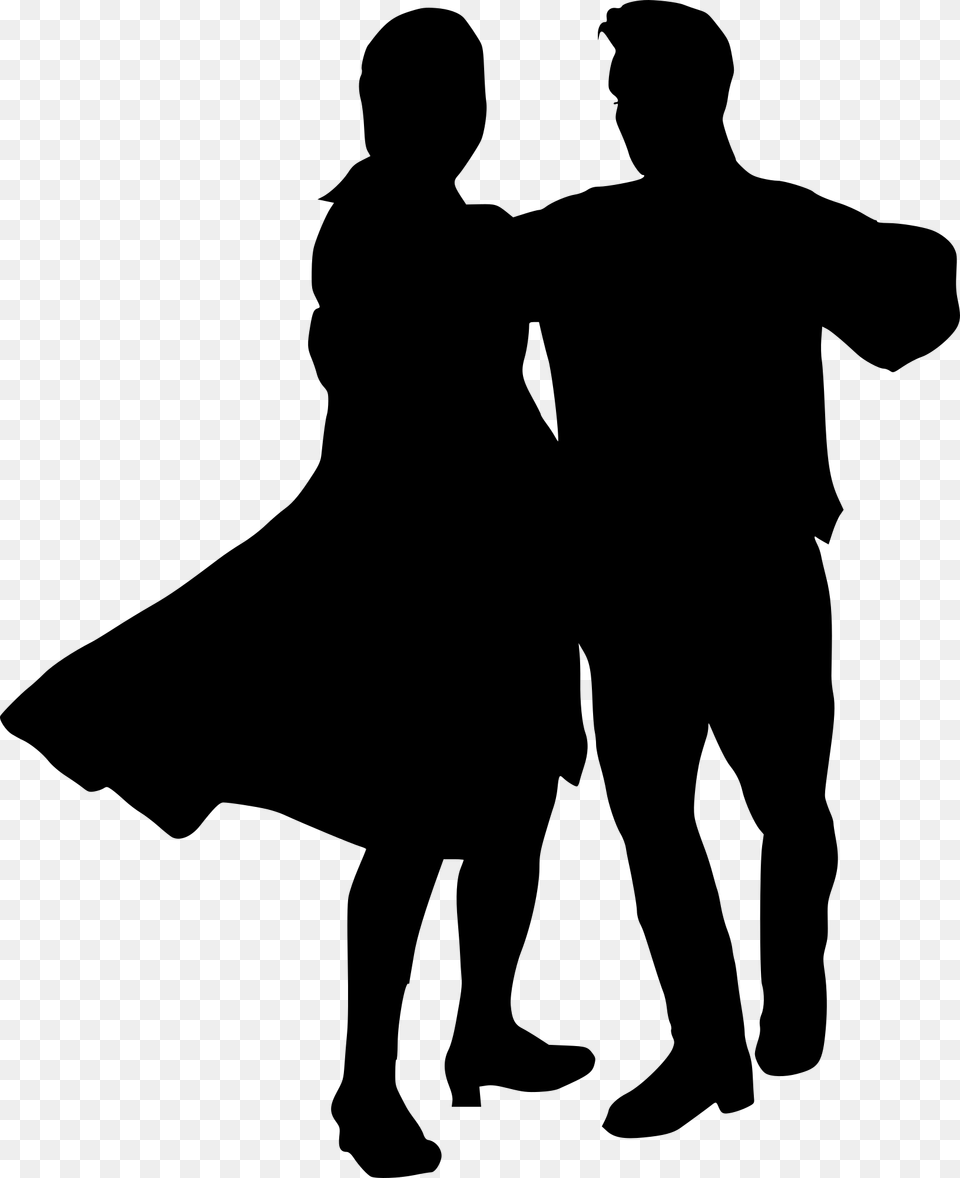 Transparent Dancing Silhouette, Gray Free Png