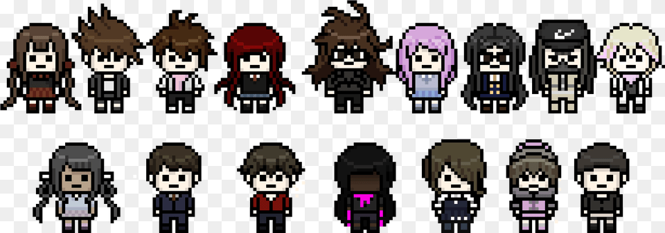 Transparent Danganronpa Logo Danganronpa V3 Pixel Sprites, Person, Face, Head Free Png