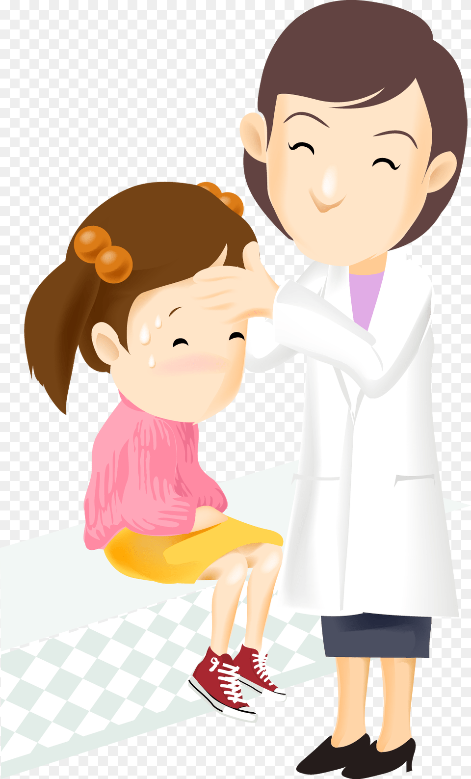 Day Care Clipart Nurse With Child Cartoon, Clothing, Coat, Baby, Person Free Transparent Png
