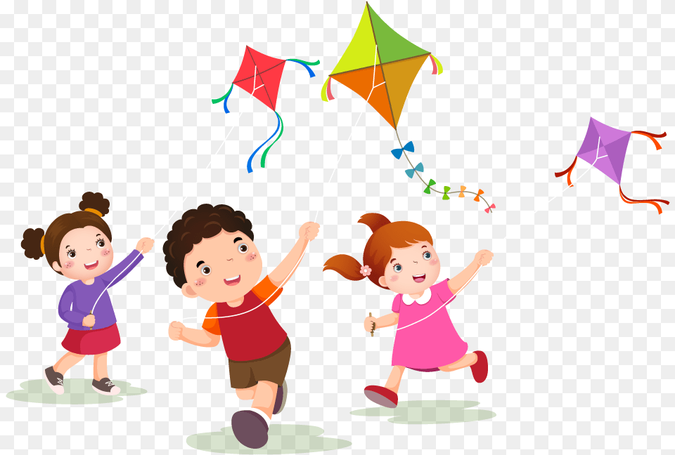 Transparent Daycare Center Clipart Kids Flying Kites Clipart, Baby, Person, Toy, Face Png