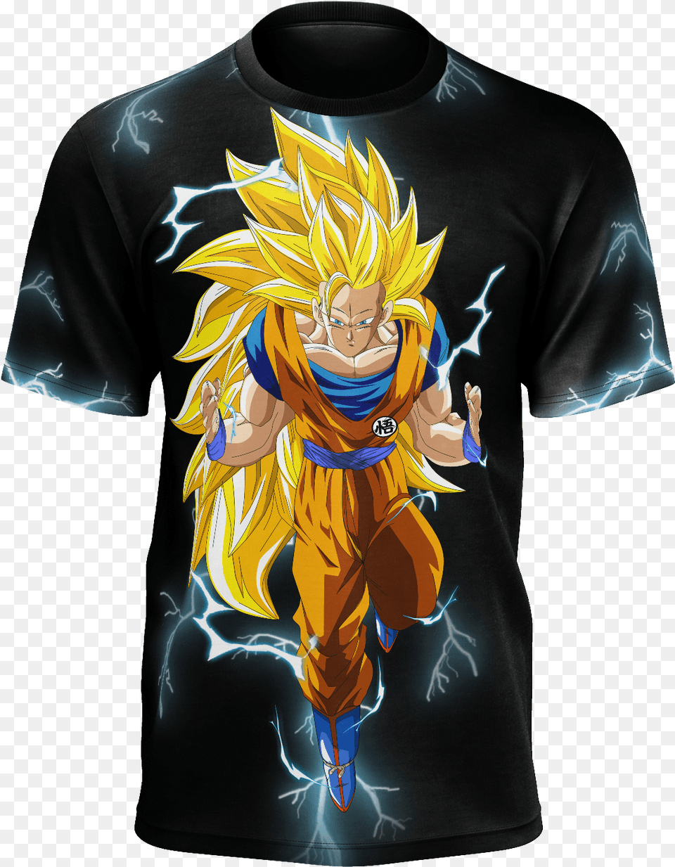 Transparent Dbz Lightning Goku Super Saiyan 3 Wallpaper Hd Dragon Ball Super, Book, Clothing, Comics, Publication Png Image