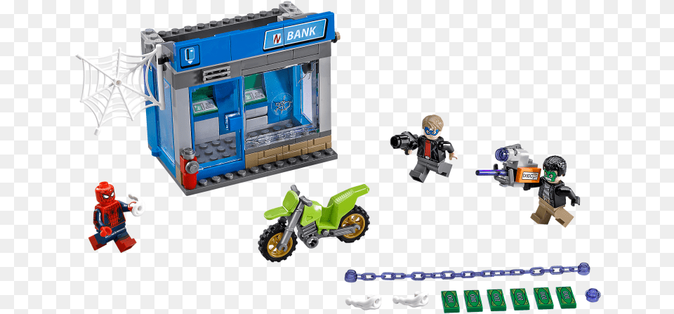 Transparent Deadpool Face Clipart Lego Atm Heist Battle, Motorcycle, Transportation, Vehicle, Baby Png