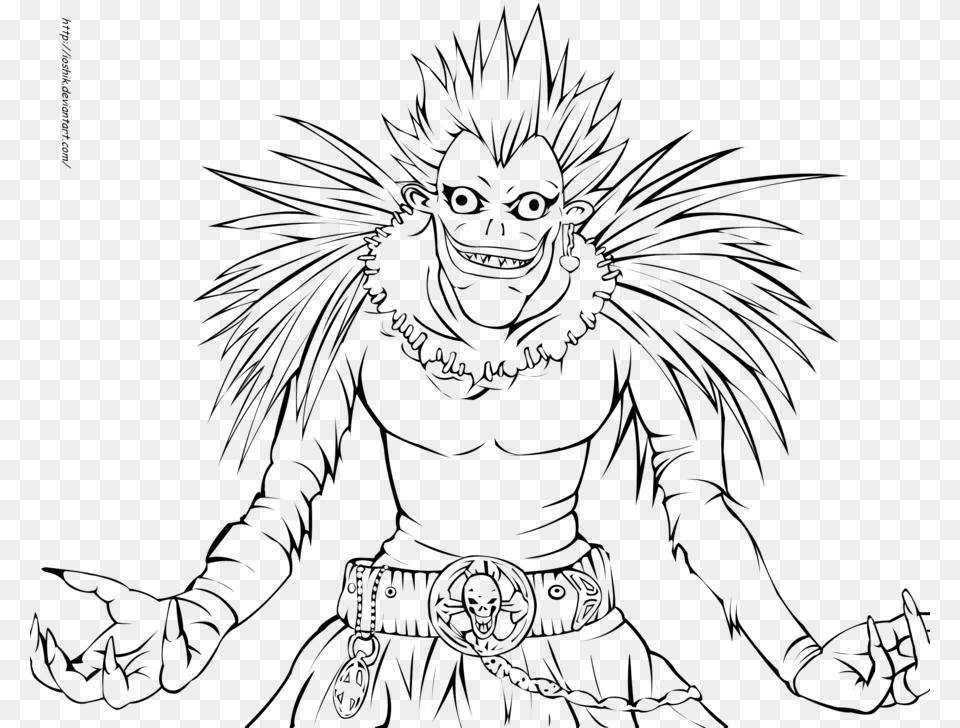 Transparent Death Note Death Note Ryuk Drawing, Gray Png Image