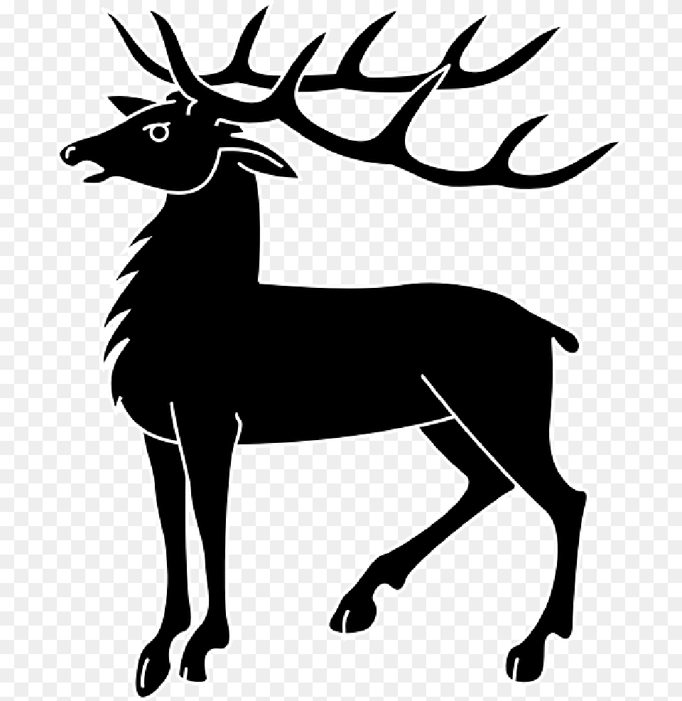 Transparent Deer Antler Clip Art Easy Coat Of Arms, Animal, Mammal, Silhouette, Stencil Free Png