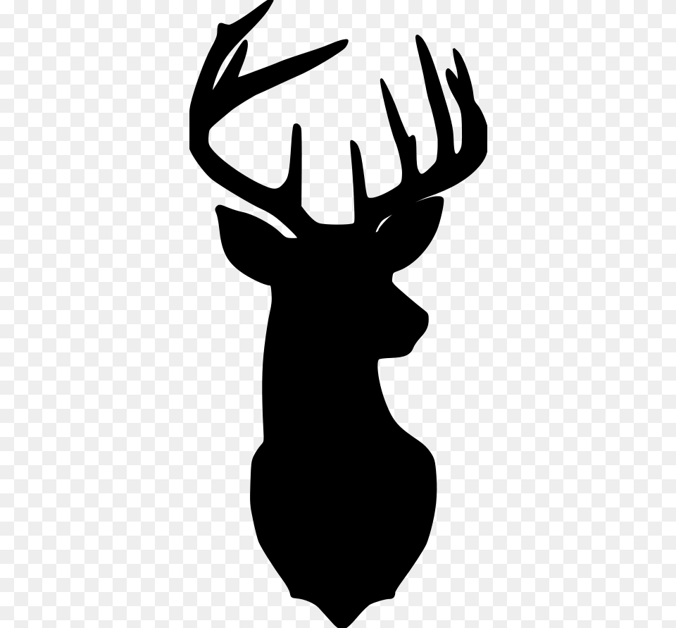 Transparent Deer Head Deer Head Silhouette, Gray Png Image