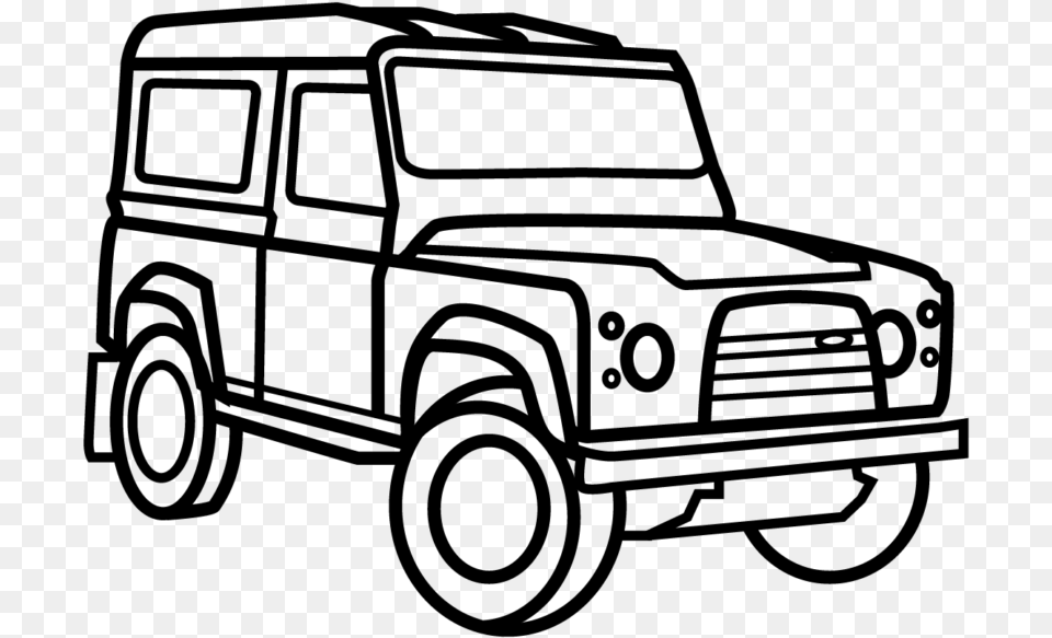 Defender Clipart Land Rover Line Drawing, Gray Free Transparent Png