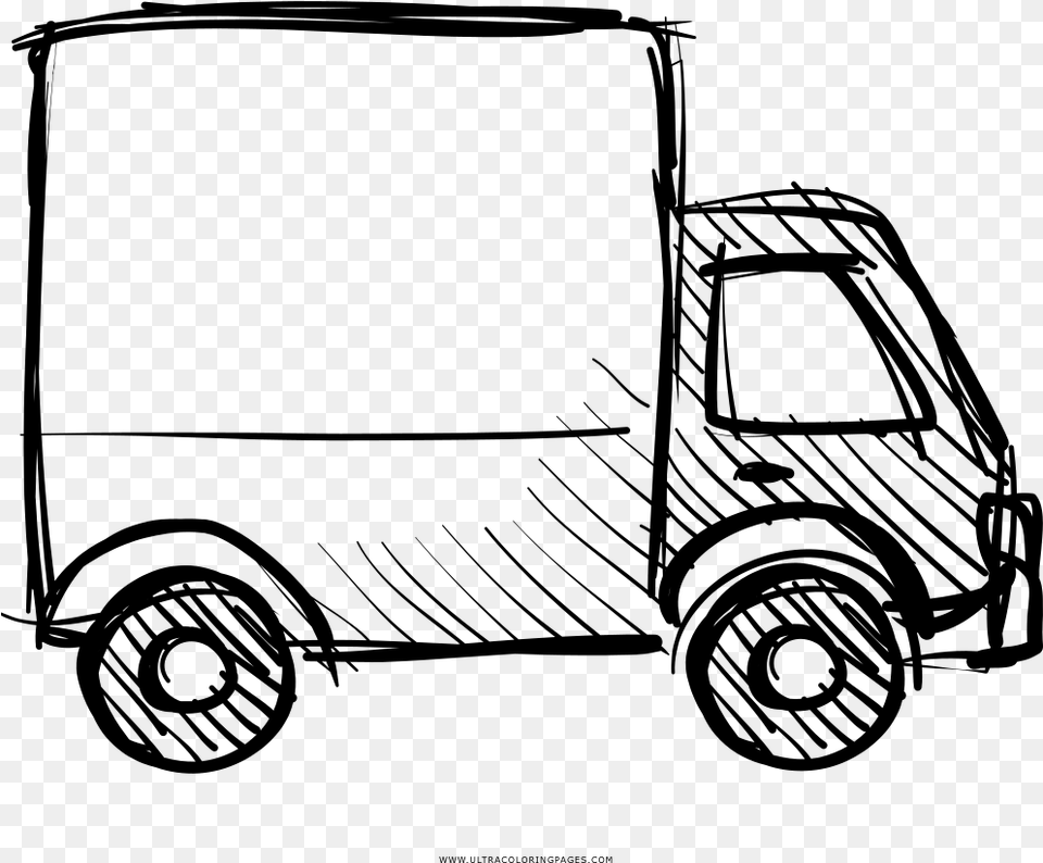 Transparent Delivery Truck Truck For Coloring, Gray Png