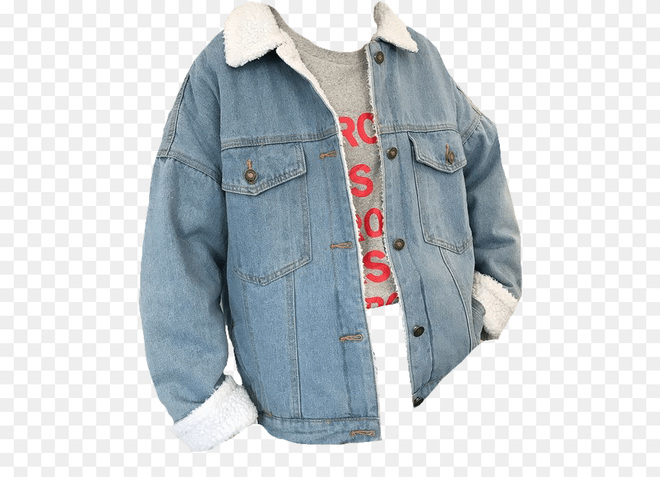 Transparent Denim Jacket Fur Jean Jacket, Clothing, Coat, Pants, Vest Free Png Download