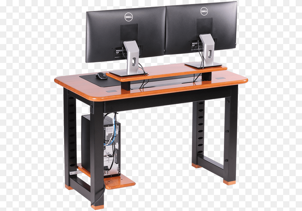 Transparent Desk With Computer, Table, Furniture, Electronics, Computer Hardware Free Png Download