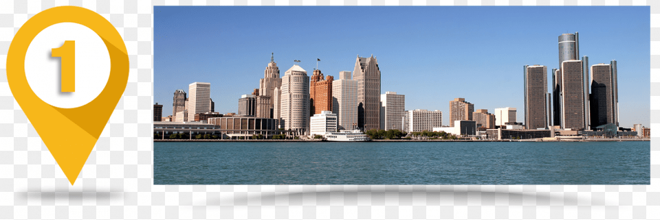 Detroit Skyline Detroit Michigan, Architecture, Water, Urban, Office Building Free Transparent Png