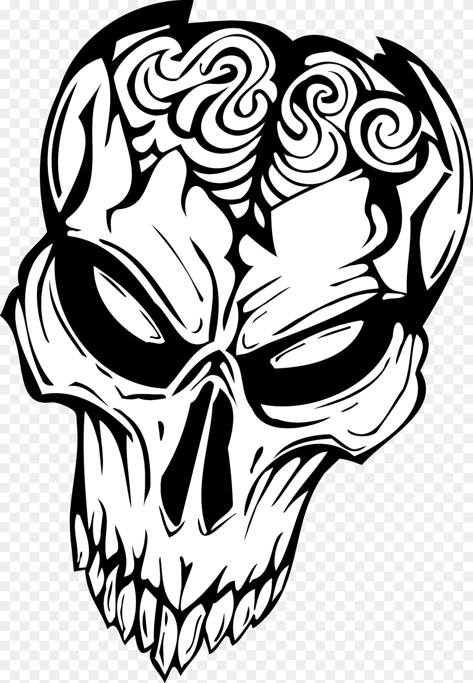 Transparent Devil Clipart Black And White Devil Head Tattoo, Art, Stencil, Drawing, Person Free Png Download