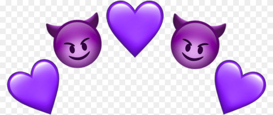 Transparent Devil Emoji Emoji Demon, Purple, Heart Free Png